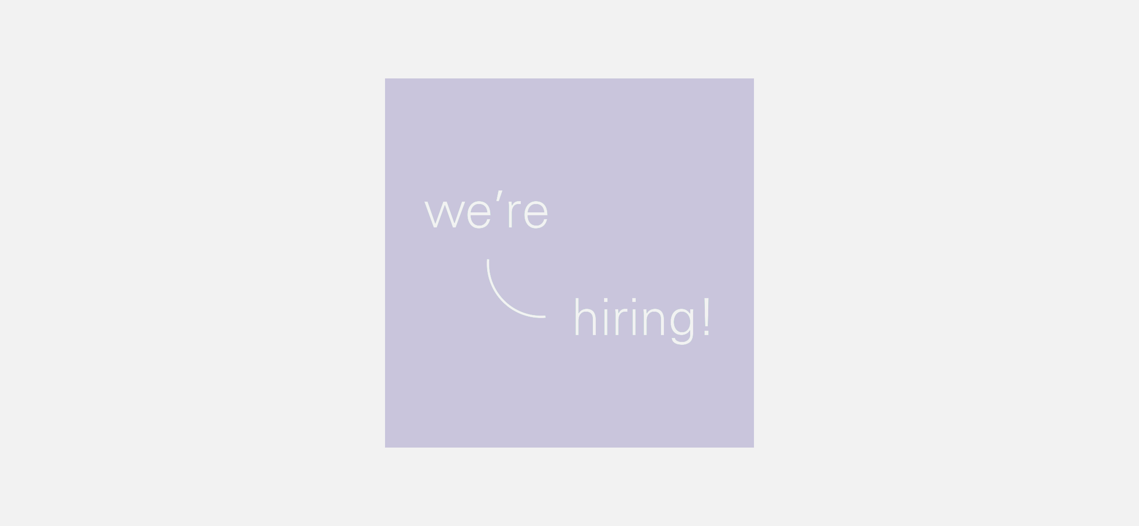 we're hiring